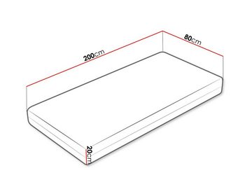 Taschenfederkernmatratze Profi 20, MIRJAN24, 20 cm hoch, (Schaumstoffmatratze), 7 Zonenmatratze, Beidseitig, Massageschaumstoff, H3/H4