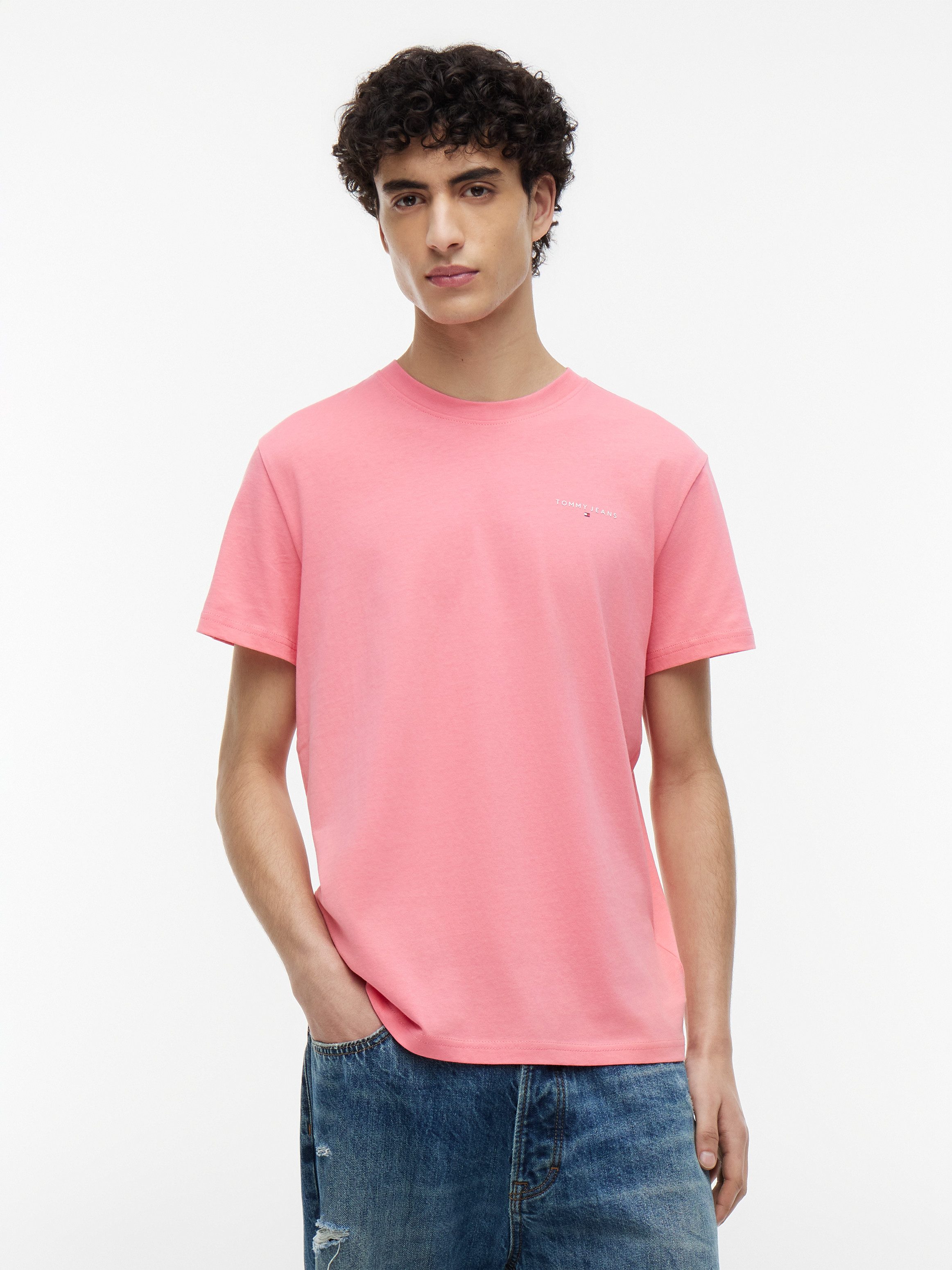Tommy Jeans T-Shirt TJM SLIM LINEAR CHEST TEE EXT Mit Rundhalsausschnitt