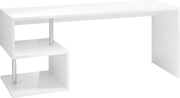 möbelando Schreibtisch Esse Angolo (BxHxT: 180x77,5x60 cm), in weiß mit einem Einlegeboden