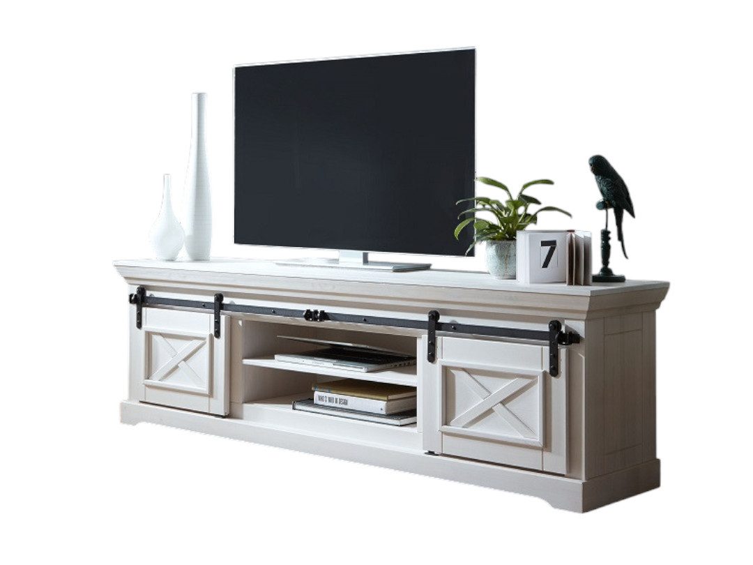 Main Möbel TV-Schrank TV Element 189x57cm "Oregon" Kiefer weiß & Eisen WZ-0548