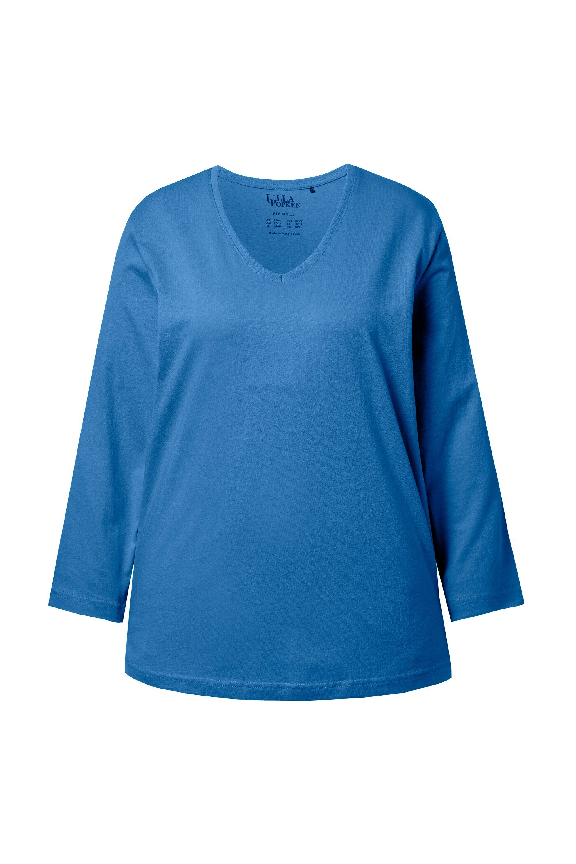 Ulla Popken T-Shirt Shirt V-Ausschnitt Relaxed Langarm günstig online kaufen