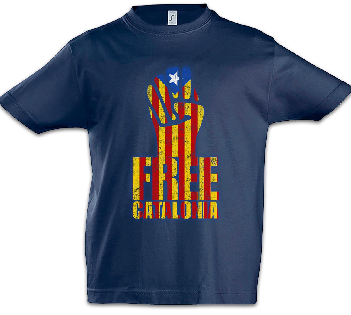 Urban Backwoods Print-Shirt Free Catalonia Fist Kinder T-Shirt Faust Freiheit Freedom Free (1-tlg) Katalonien Viva La Revolution