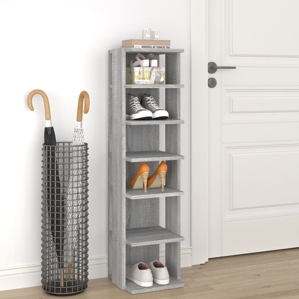 furnicato Schuhregal Grau Sonoma 27,5 x 27 x 102 cm aus Holzwerkstoff, 1-tlg.
