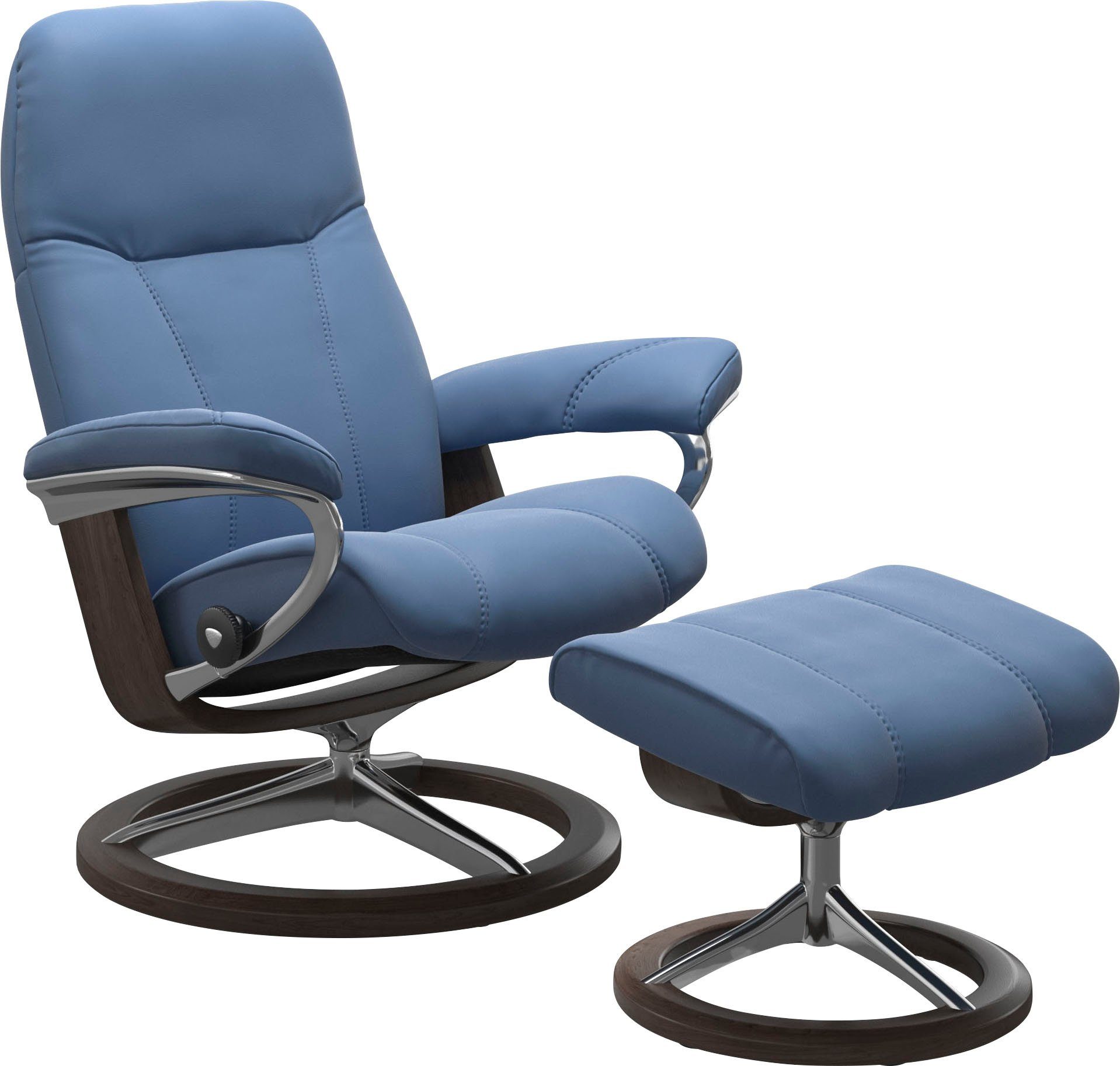 Signature Consul mit Relaxsessel (Set, Relaxsessel Gestell Hocker, Base, Größe Wenge Stressless® mit S, mit Hocker),