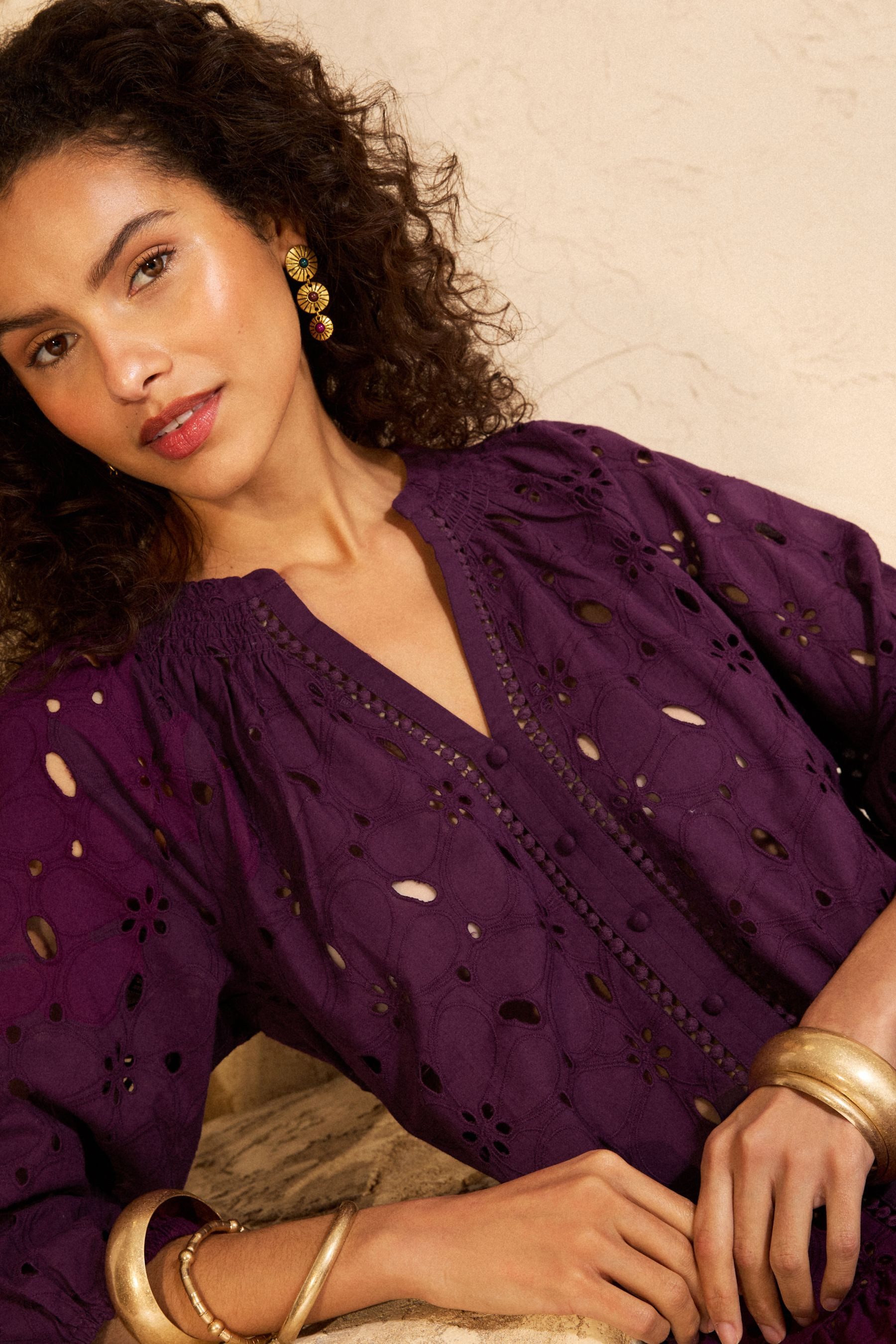 Love & Roses Strandkleid Love & Roses Mini-Kaftan, Lochstickerei, Regular ( günstig online kaufen