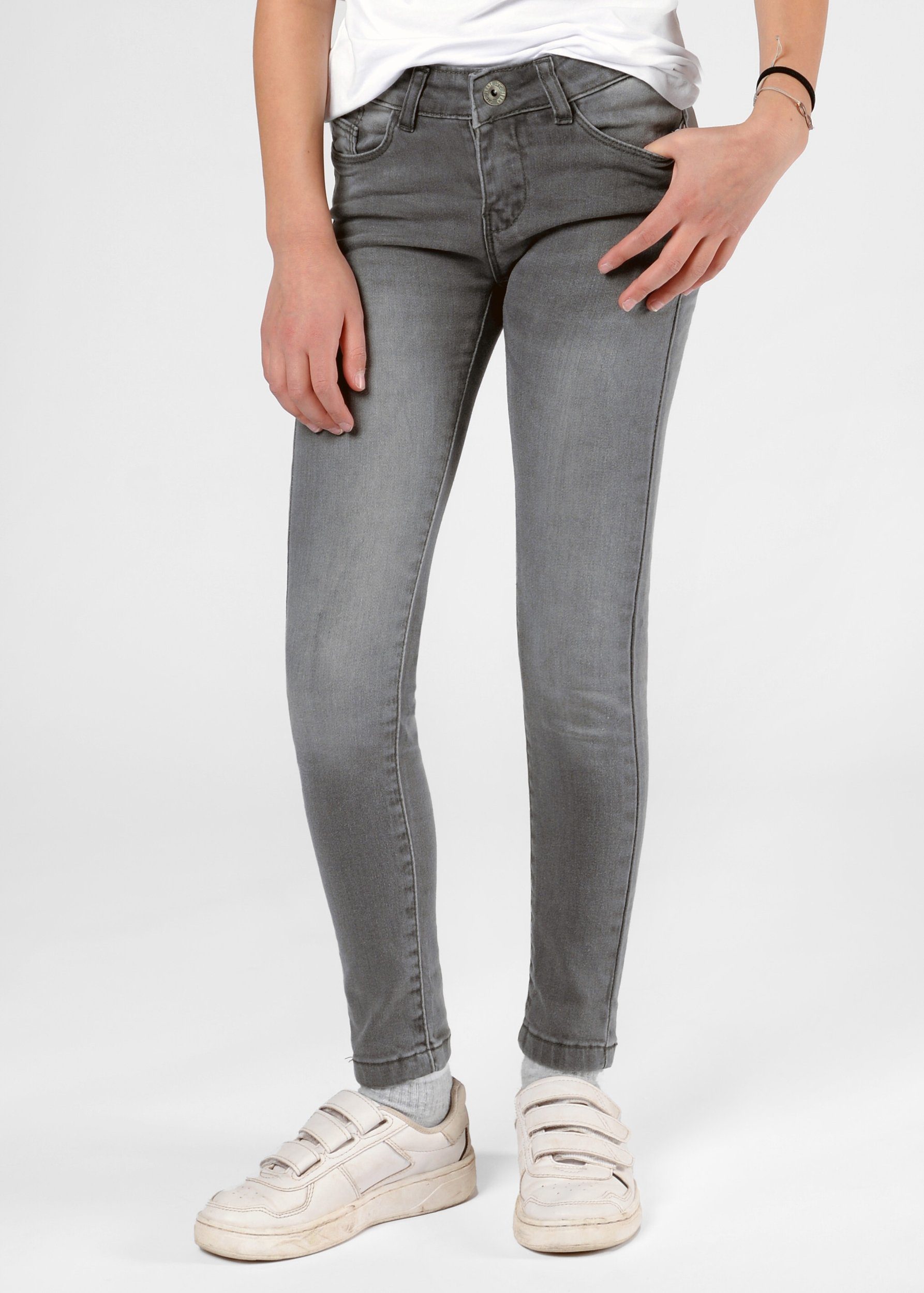 STACCATO Slim-fit-Jeans Mädchen Skinny Jeans Kinder - Mid Grey Denim  weitenverstellbarer Innenbund, schmal zulaufendes Hosenbein