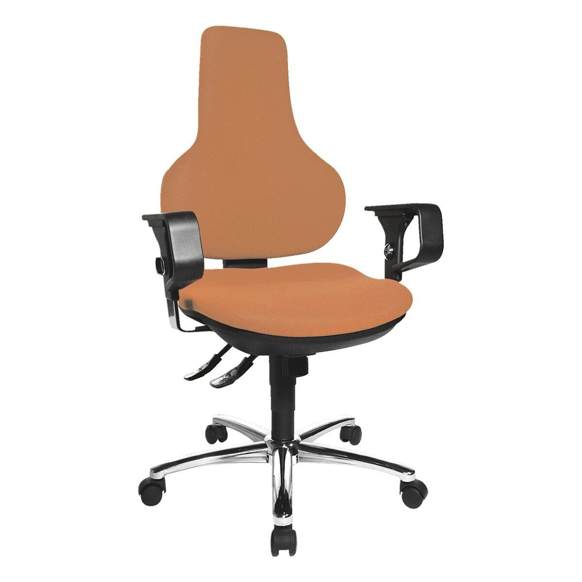 TOPSTAR Schreibtischstuhl Ergo Point SY Deluxe, mit Armlehnen, Bandscheibensitz, Lendenstütze, Lehnenhöhe 60 cm orange