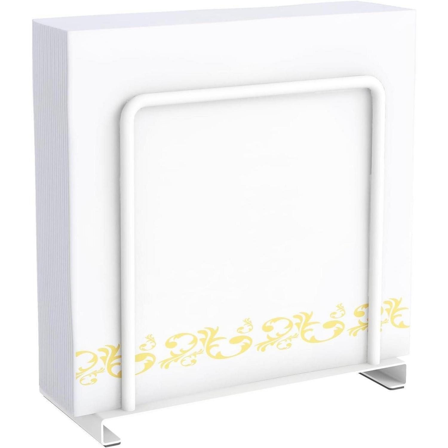 STWWO Serviettenhalter Serviettenhalter Metall Weiß für Tisch Küche Deko 14cm Upgrade