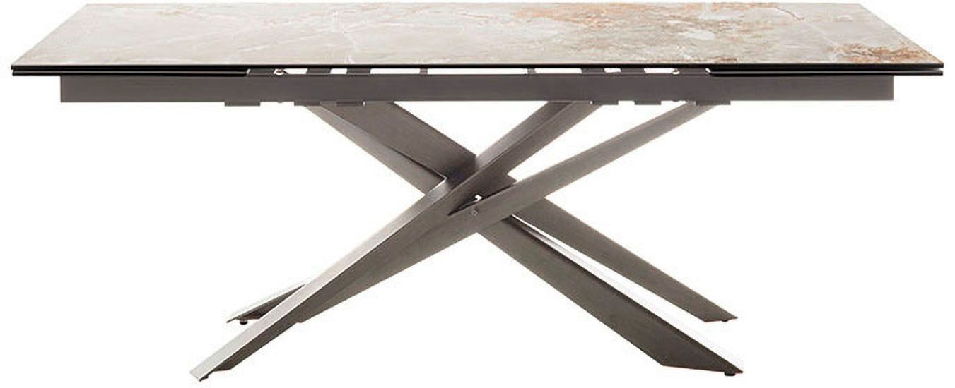 MCA furniture Esstisch TESERO Auszugtisch 200-300 cm (Einzelstück), Keramik,Edelstahl,Marmor-Optik,ausziehbar,belastbar 100kg,10-12 Pers.
