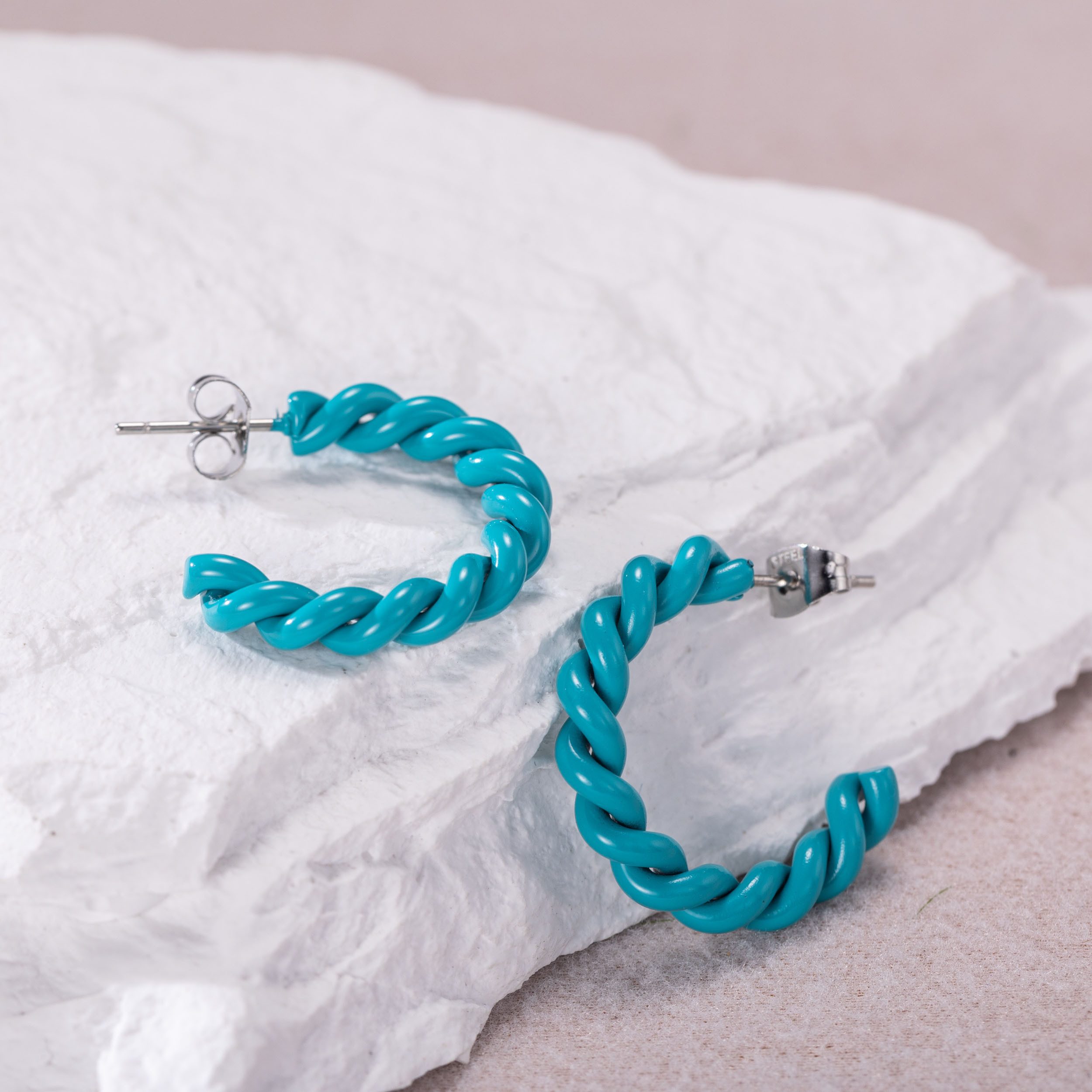 Firetti Paar Creolen Schmuck Geschenk Edelstahl Ohrschmuck Ohrringe Twist Color