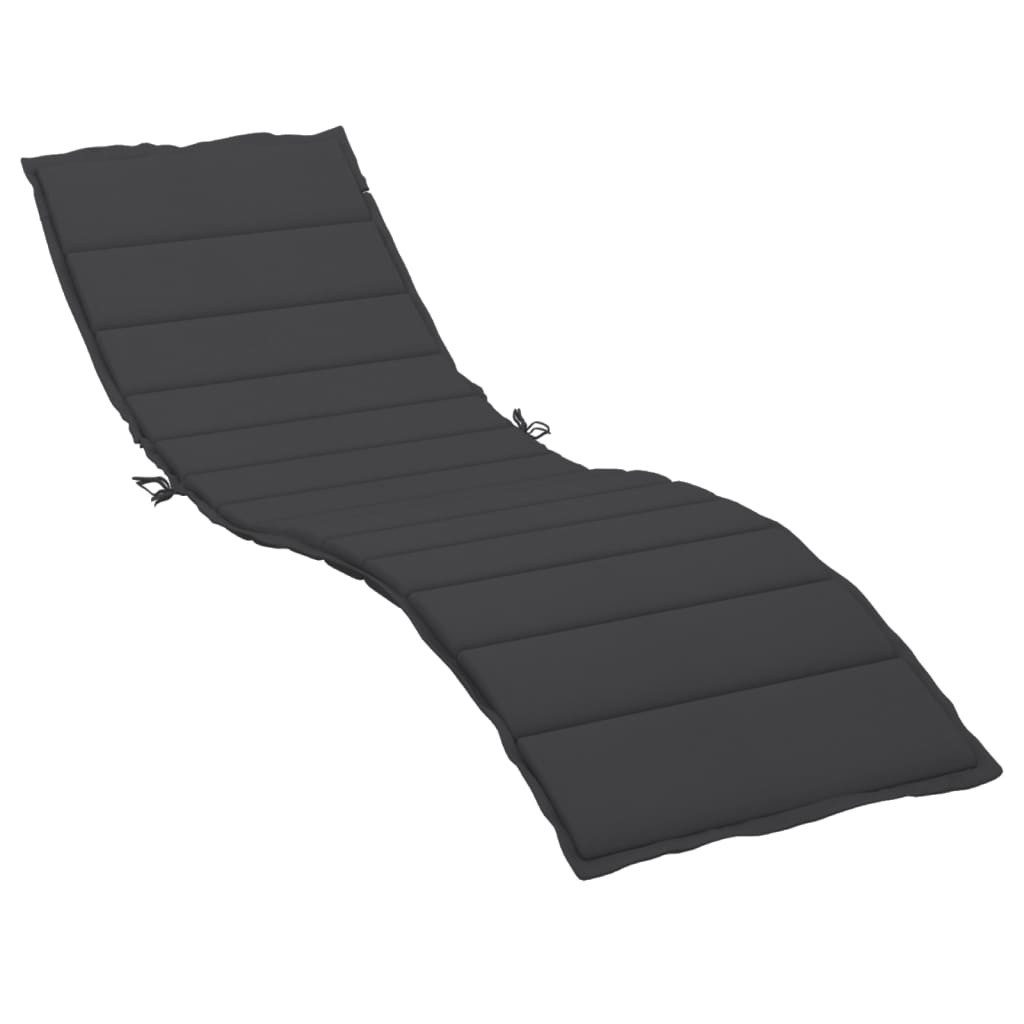 vidaXL Sitzauflage Sonnenliegen-Auflage Schwarz 200x50x3 cm Oxford-Gewebe, (1 St)