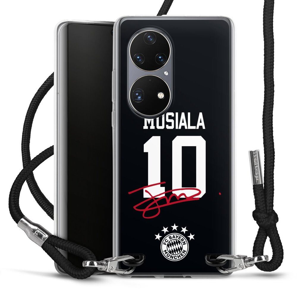 DeinDesign Handyhülle FC Bayern München Jamal Musiala FCB Musiala 10, Huawei P50 Pro Handykette Hülle mit Band Case zum Umhängen