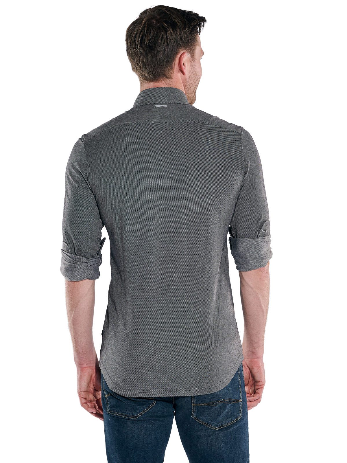 Engbers Langarmhemd engbers Herren Langarm-Hemd gemustert, Anthrazit günstig online kaufen