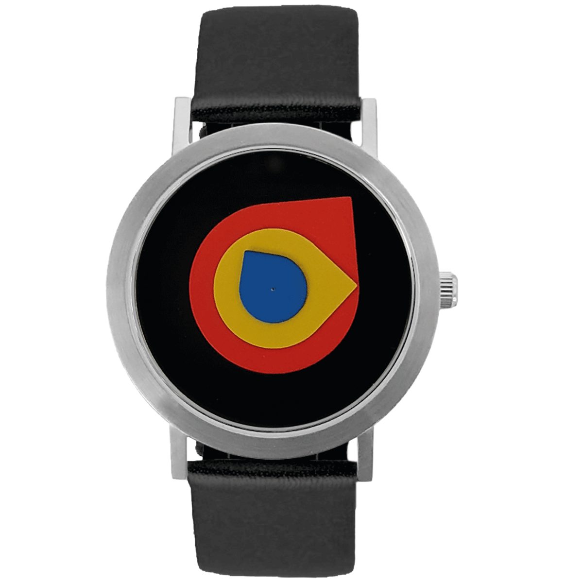 Quarzuhr Bauhaus-Armbanduhr, schwarz.