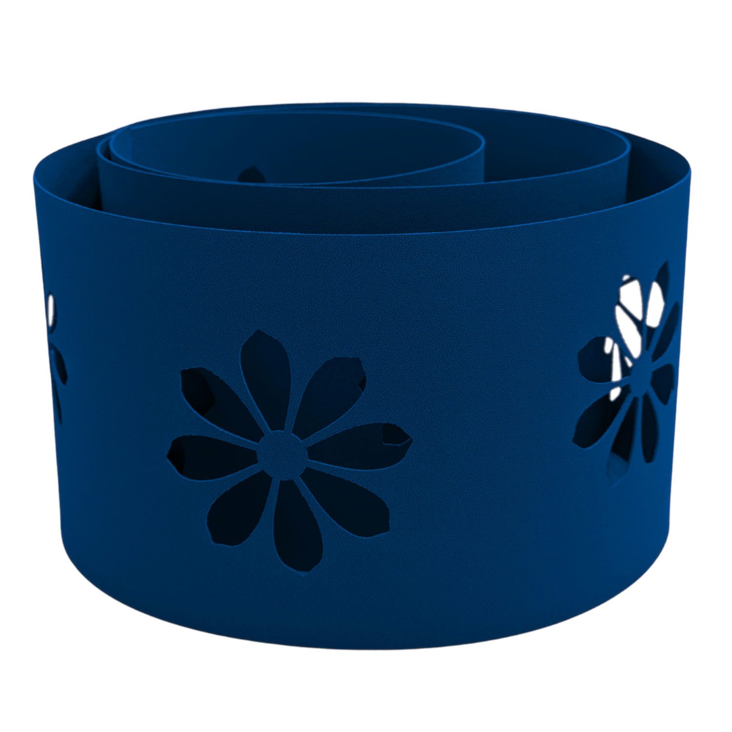 zaunzu Sichtschutzstreifen zaunzu PREMIUM dekor Sonnenblume Sichtschutz Enzianblau 2,55m, (1x Einzelstreifen, Lasermuster für Deinen Doppelstabmattenzaun Laserstreifen), 5 Jahre garantierte Farbechtheit, UV-beständig