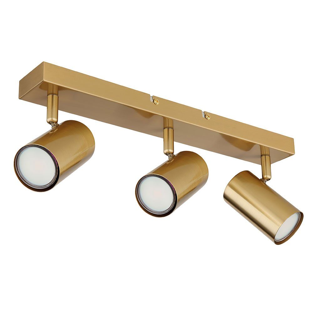 Deckenleuchte 3 nicht Metall Spots Wohnzimmerlampe Gold Leuchtmittel LED Flammig inklusive, Globo Deckenspot, beweglich