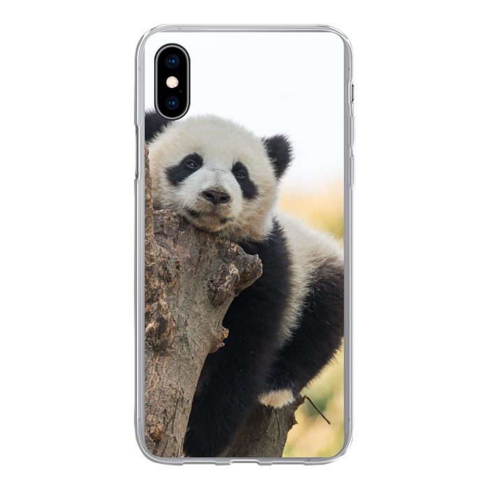 MuchoWow Handyhülle Panda - Baum - Licht Handyhülle Apple iPhone Xs Smartphone-Bumper Print Handy