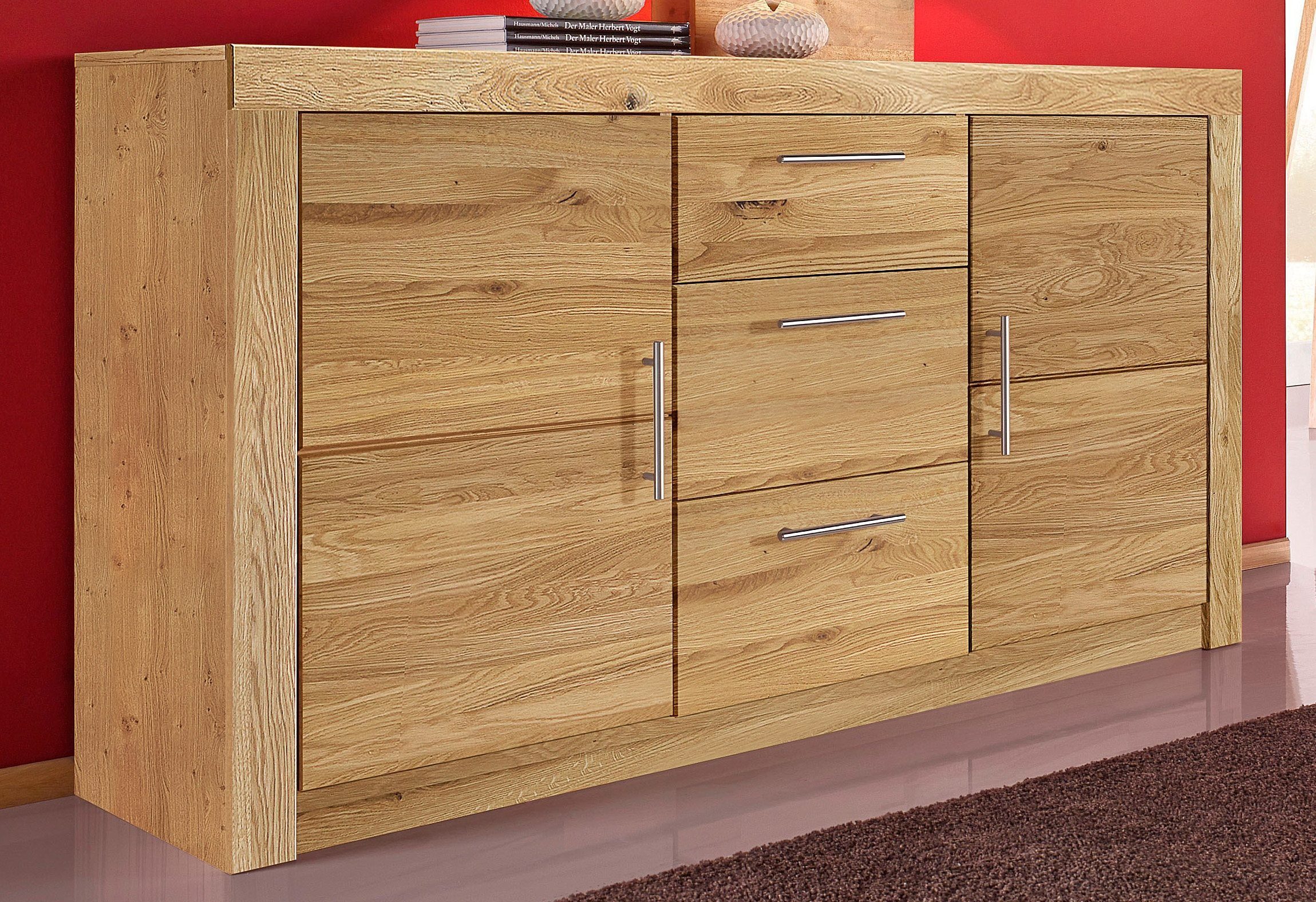 VOGL Möbelfabrik Sideboard Toronto, Breite 140 cm, teilmassiv, Metallgriff, günstig online kaufen