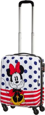 American Tourister® Hartschalen-Trolley Disney Legends, Minnie Blue Dots, 55 cm, 4 Rollen, Kinderkoffer Reisegepäck für Kinder Handgepäck TSA-Zahlenschloss