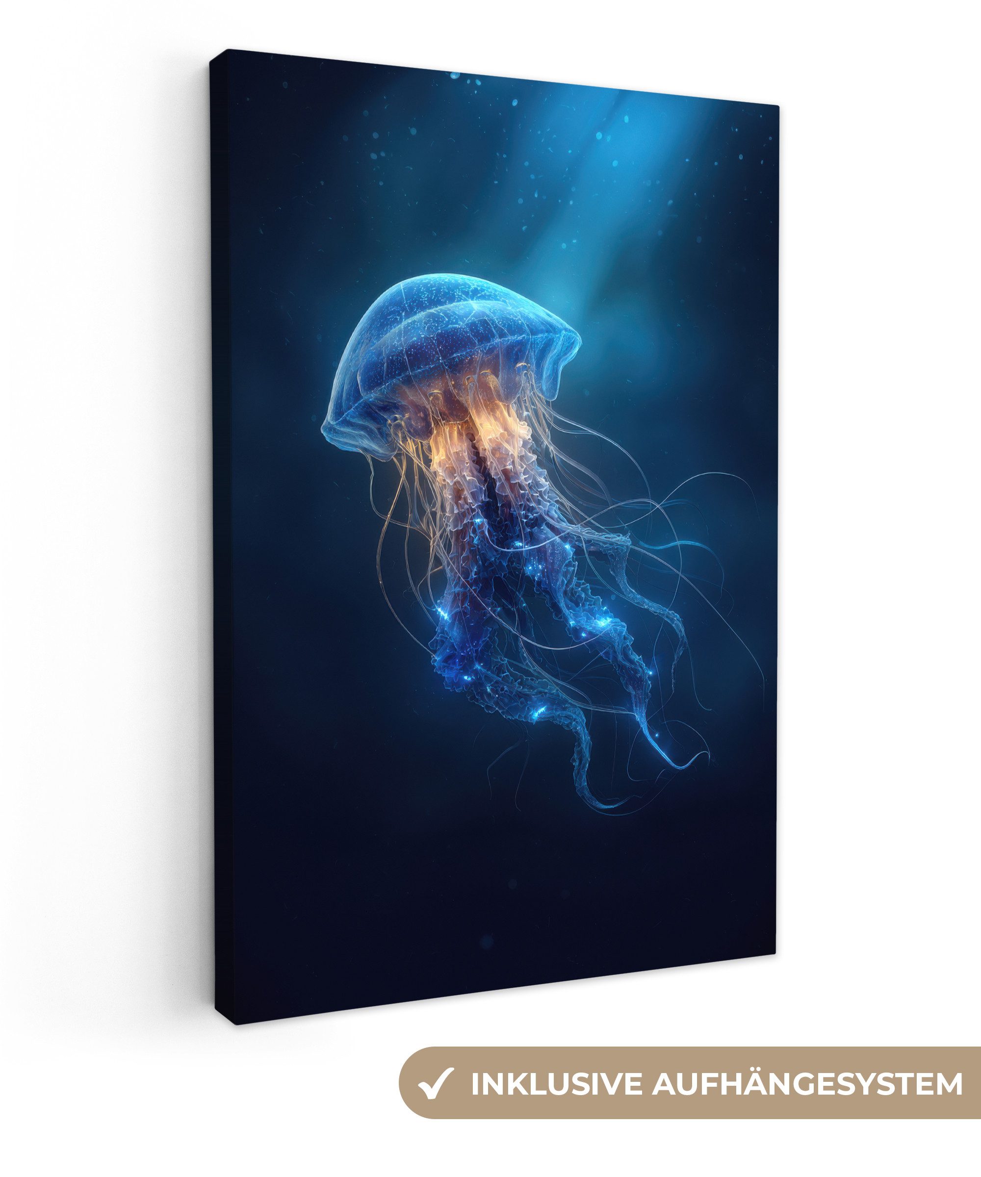 OneMillionCanvasses® Leinwandbild Qualle - leuchtend - günstig online kaufen