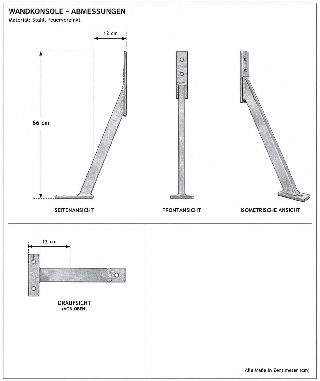 BURI Pfostenträger Sturmanker Pfostenhalter 71cm Windschutz Erdanker Bodenanker