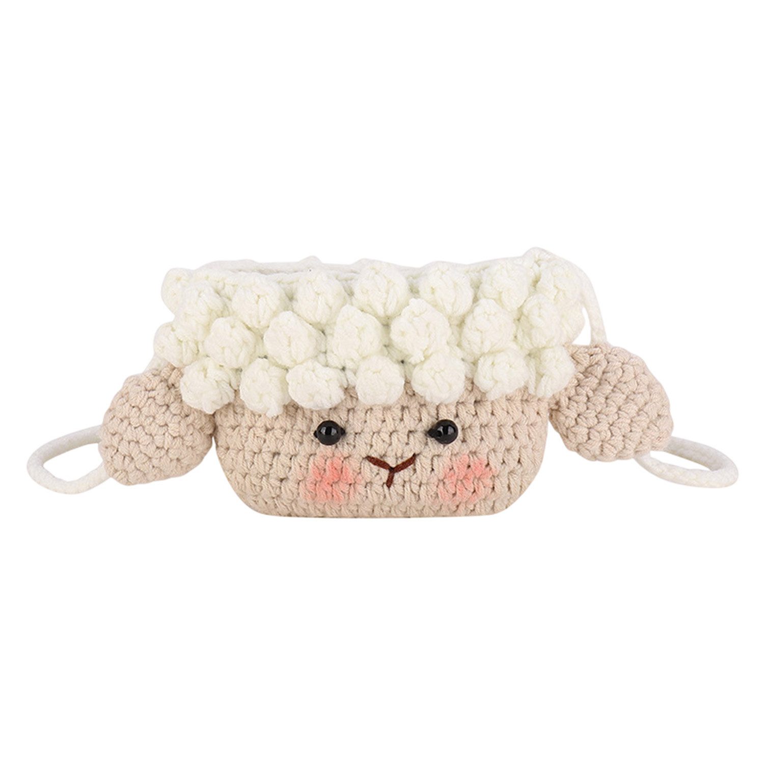 Umhängetasche Handgemachte Häkeltasche Kleines Lamm Gestrickte Schultertasche