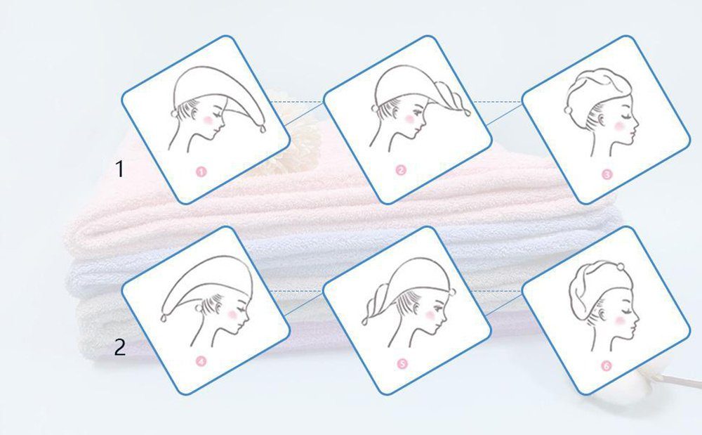 Trockene Duschhaube UG Haarkappe auf, nimmt (1-St), Wasser Turban-Handtuch Haar L.Ru für trockenes
