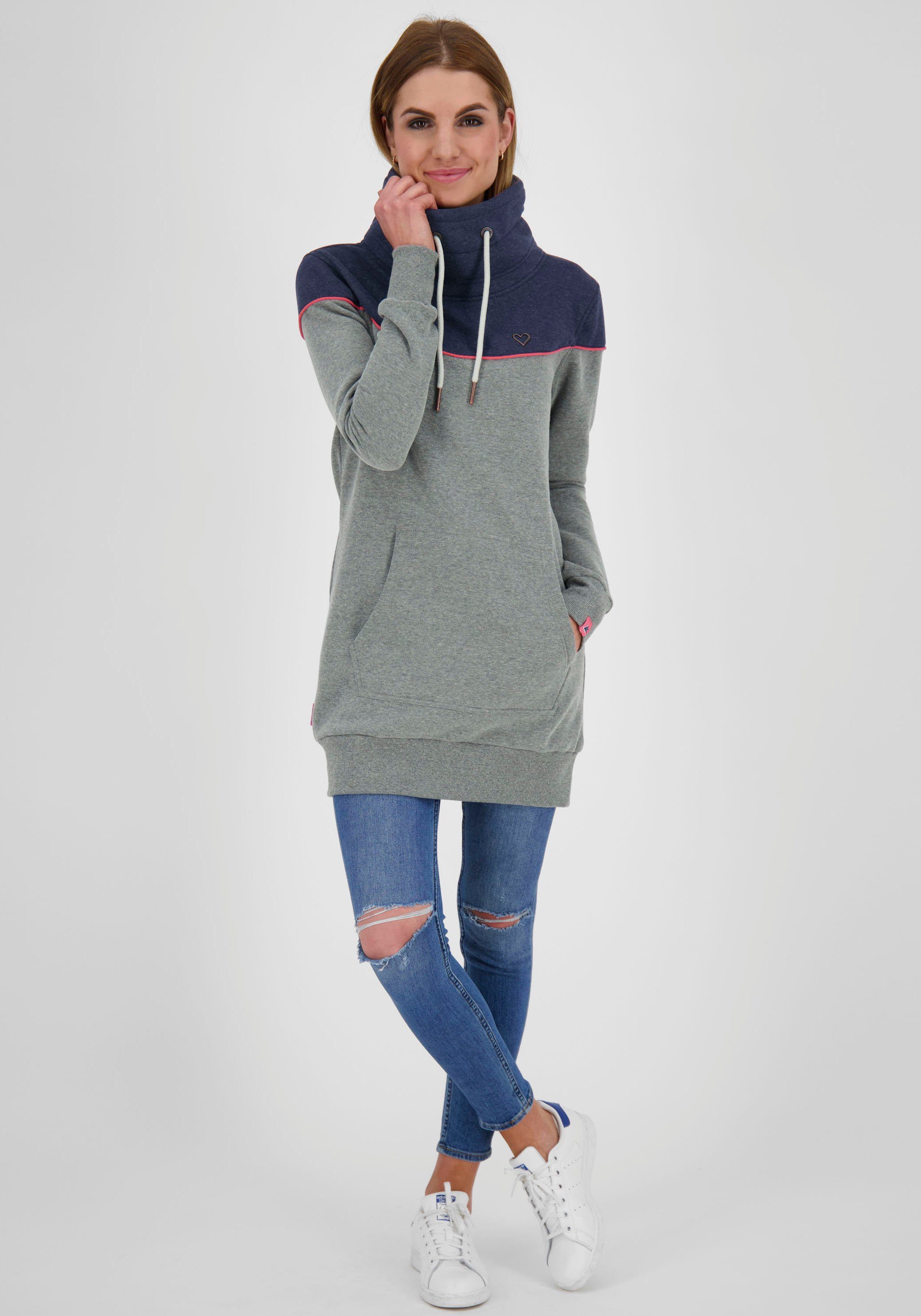 Alife & Kickin langer in Jerseykleid sportiver Form Sweater mit Kontrastdetails ValaAK