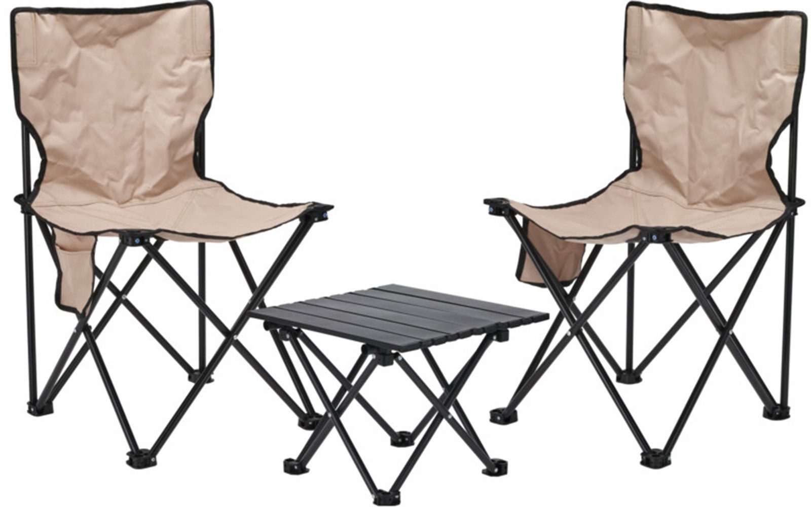 Koopman Sitzgruppe Campingmöbel Zelten Klappbar 3 Tlg. Set, (3-tlg), 3tlg, 1 Falttisch, 2 Faltstühle, inkl. Tragetasche