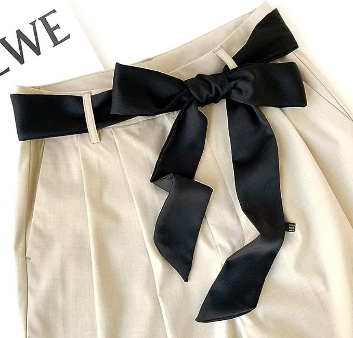 Zaewry Seidenschal Damen Satin Gürtel 5cm x 195cm Band Imitated Silk Lange Schal Kleid