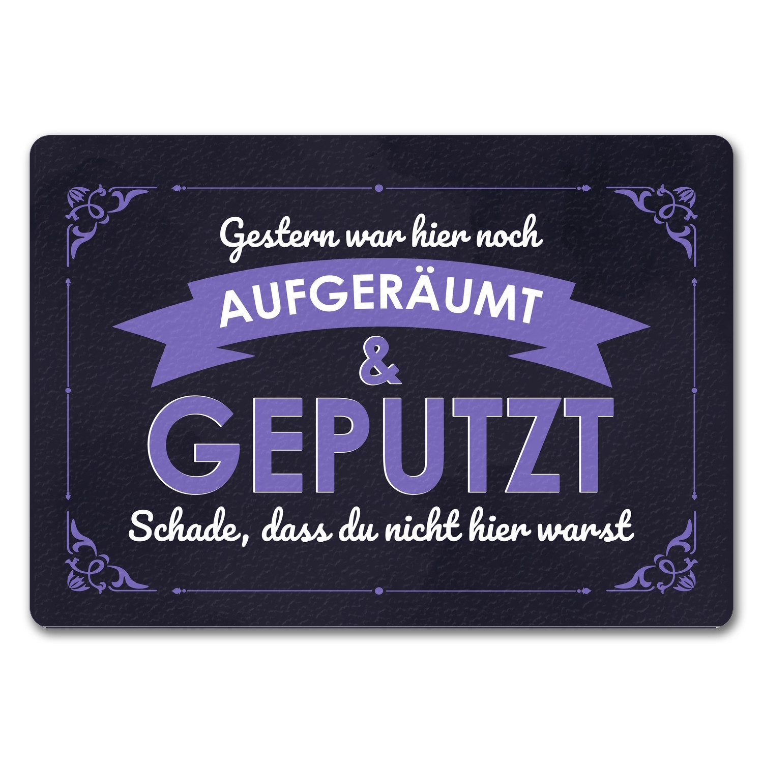 Fußmatte Fußmatte in 35x50 cm ohne Rand mit Spruch Gestern war hier noch &