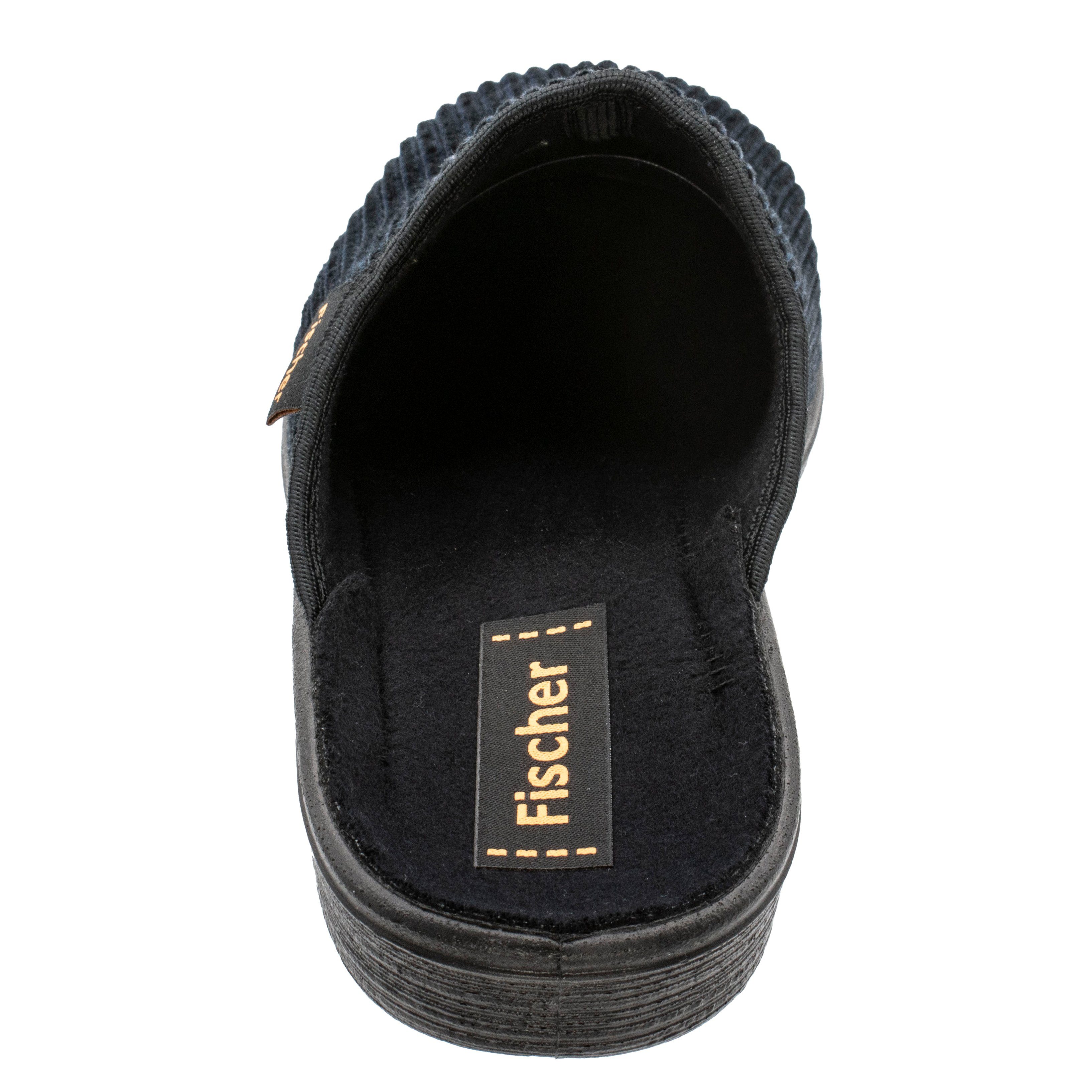 Fischer-Markenschuh Frank Pantoffel Streifencord, Moltonfutter