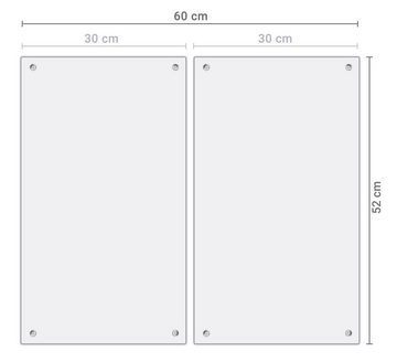 Primedeco Herd-Abdeckplatte Herdabdeckplatte Spritzschutz aus Glas Beerensmoothie und Nüsse, Glas, (2 tlg)