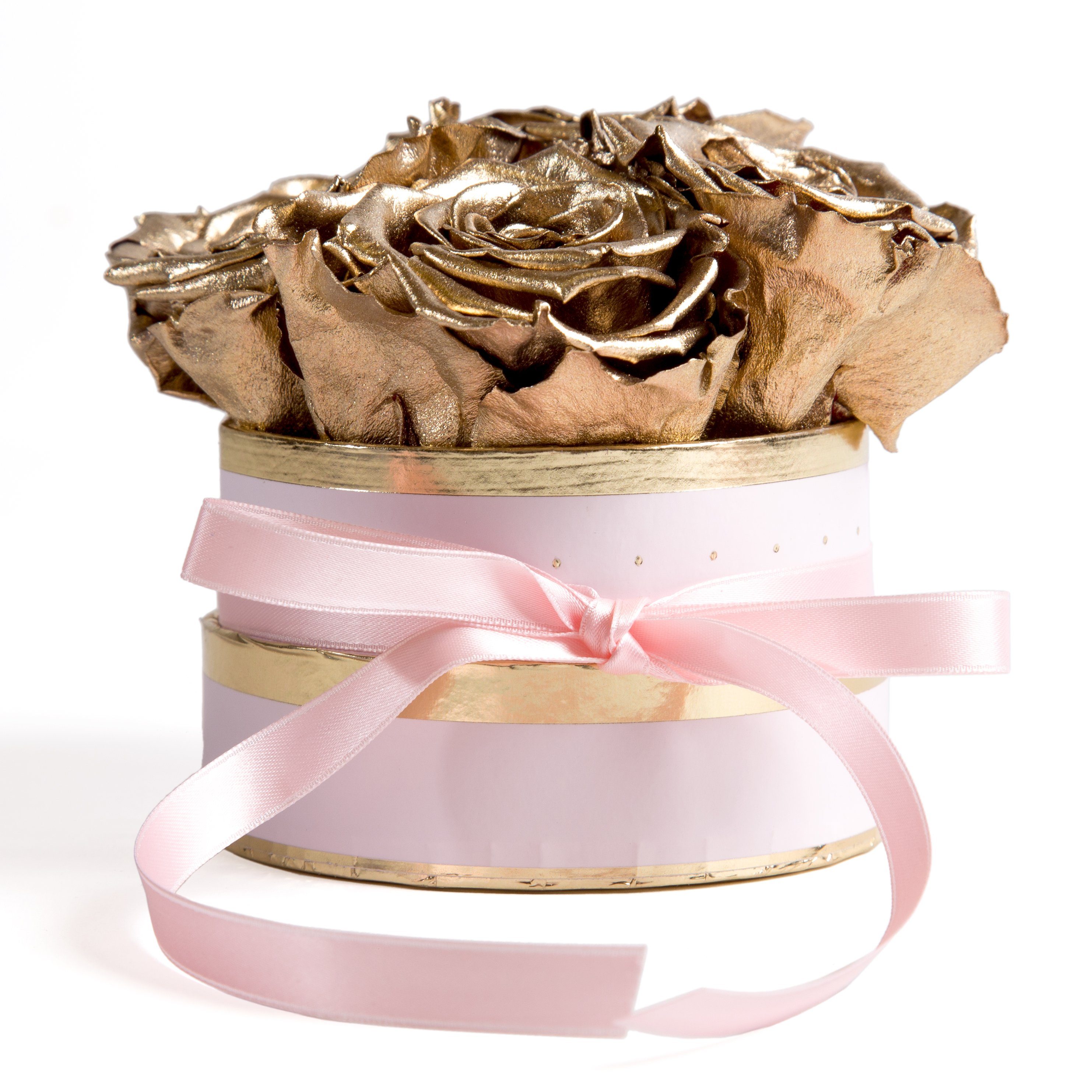 Kunstblume Infinity Rosenbox rosa rund 4 günstig online kaufen