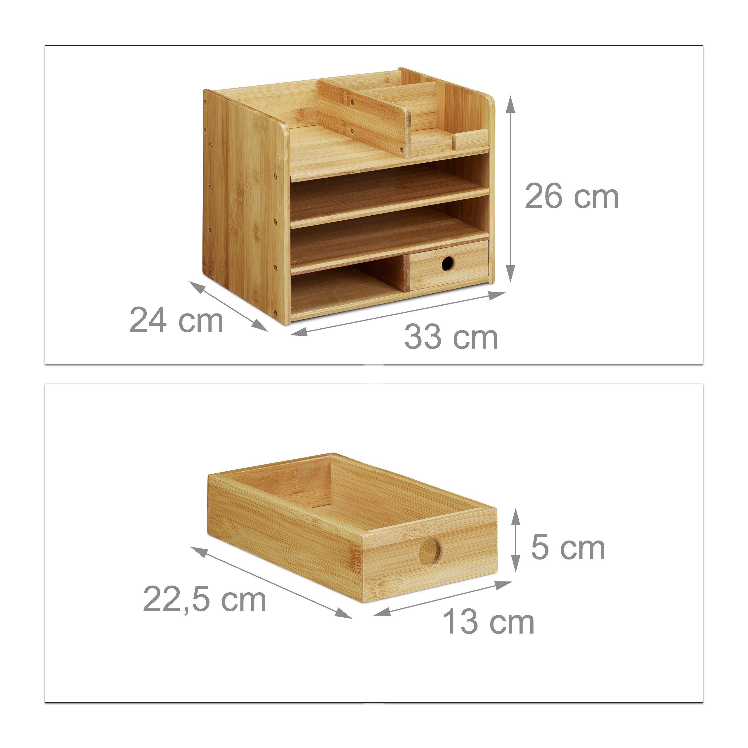 relaxdays Organizer Schreibtisch Organizer Bambus (1 St) – Bild 4 von 5