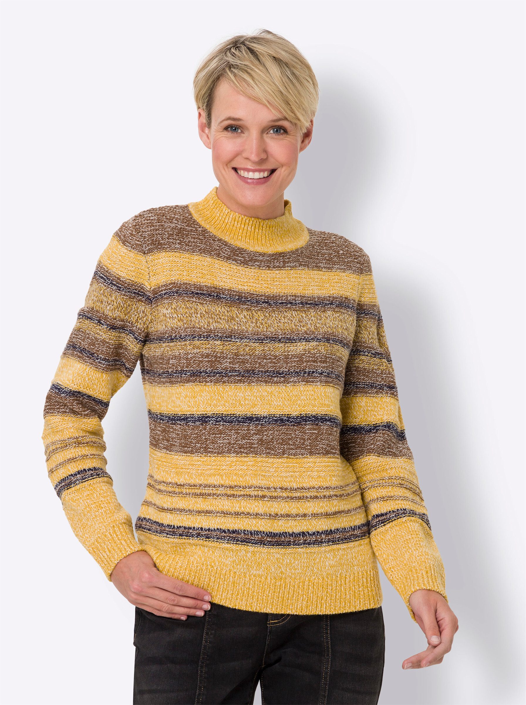 Sieh an! Strickpullover Stehkragenpullover . günstig online kaufen