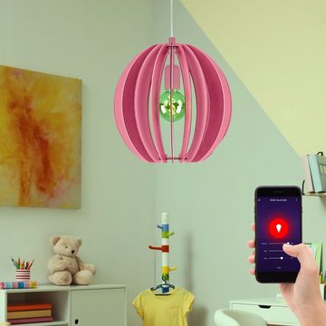 etc-shop Smarte LED-Leuchte, Leuchtmittel inklusive, Kaltweiß, Warmweiß, Neutralweiß, Tageslichtweiß, Farbwechsel, Smart Home Decken Hänge Lampe pink Alexa Google App Kinder