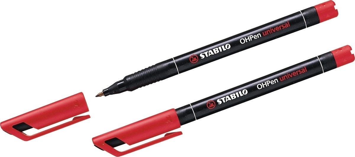 Thumbnail - STABILO Folienstift Folienschreiber OHPen F permanent rot.