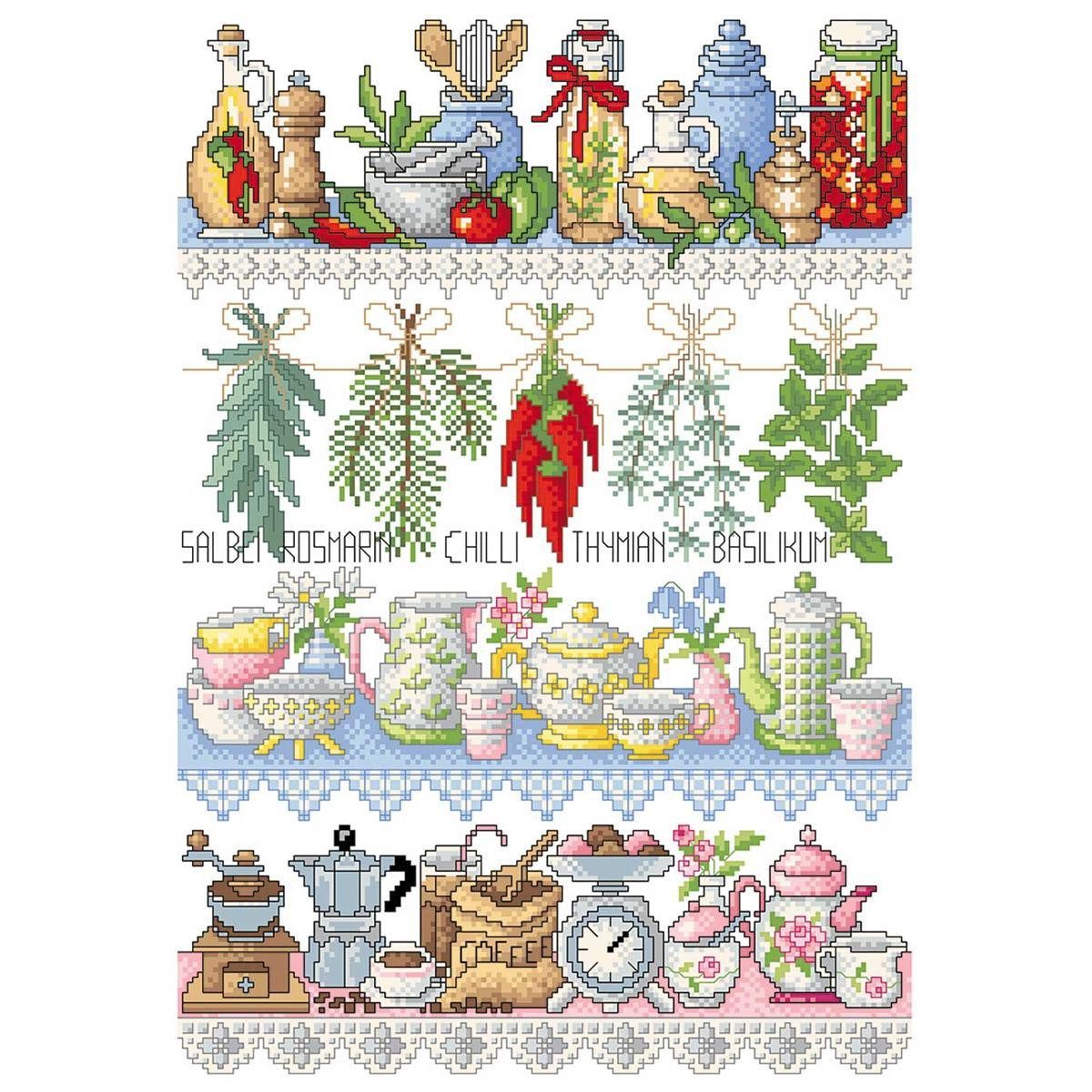 Lindner´s Kreuzstiche Kreativset Lindner´s Kreuzstich Zählmuster Vorlage "Küchenschrank", 139, (embroidery kit by Marussia)