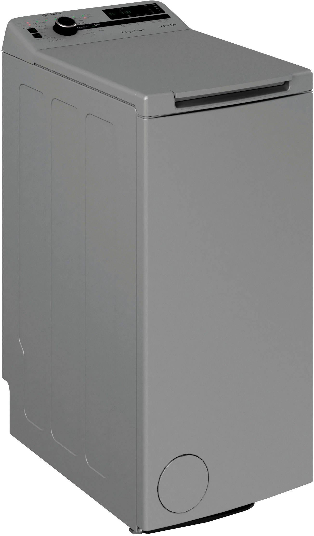 BAUKNECHT Waschmaschine Toplader WMT Silver 6513 D4, 6,5 kg, 1300 U/min, Kurz 30 min., automatische Trommelpositionierung, Vollwasserschutz