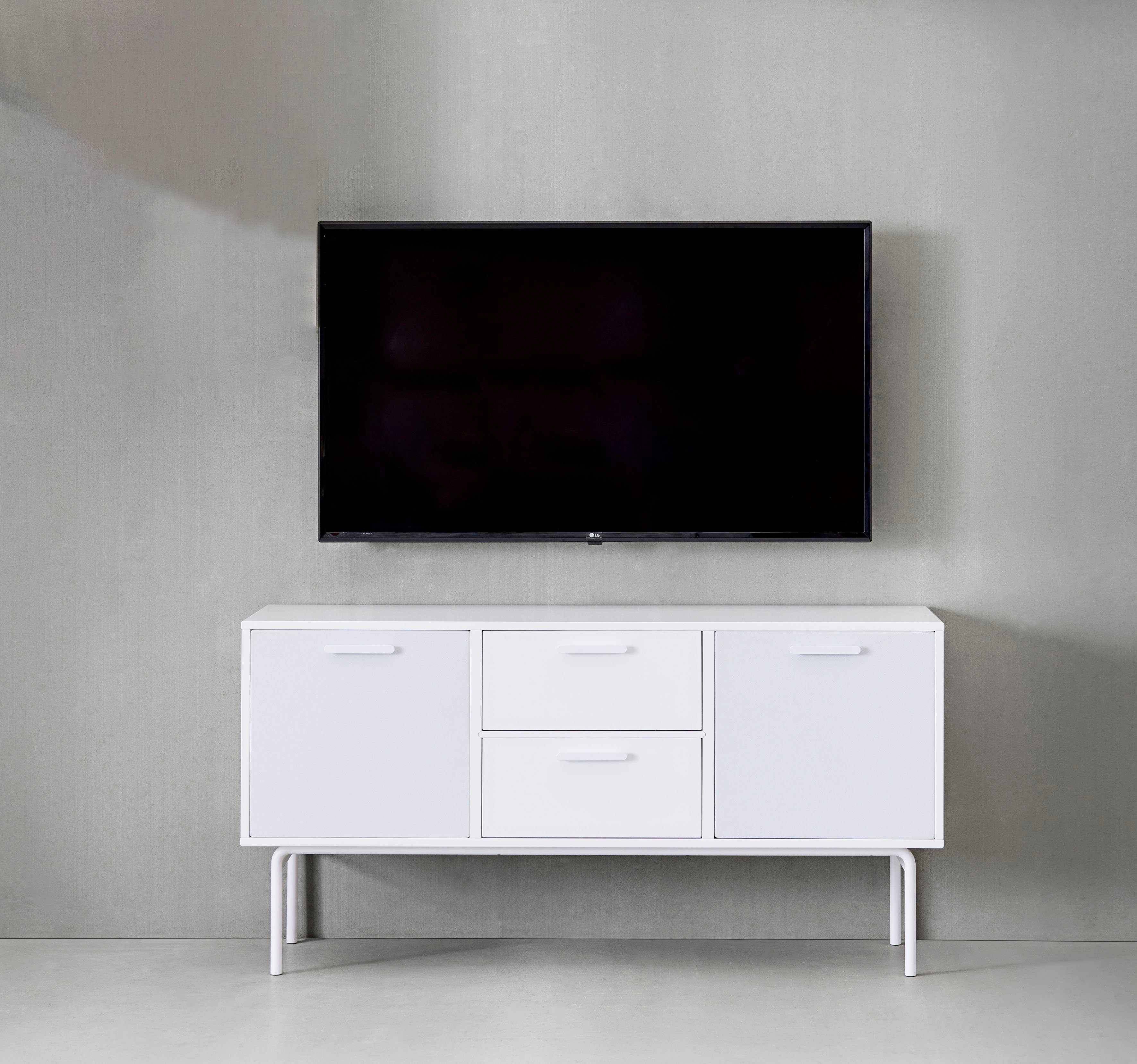Hammel Furniture Media-Board Keep by Hammel Modul 007, mit festem  Fachboden, Wandmontage/ stehend montierbar, Breite 113,8 cm | Schranktüren