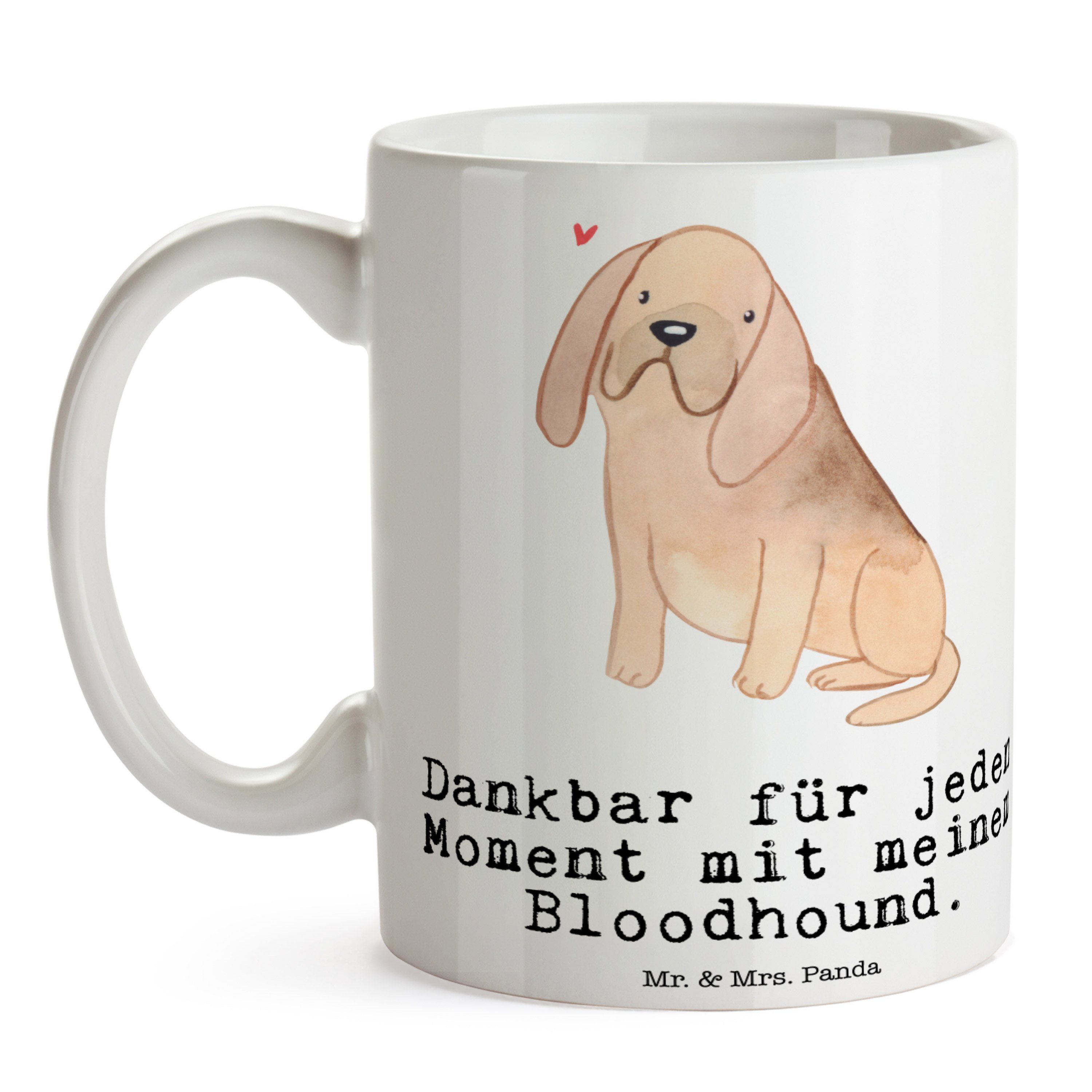 Geschenk, Keramik - Sprüche, Tasse Bloodhound Mr. Hundebesitzer, Mrs. - Weiß & Ch, Moment Tasse Panda