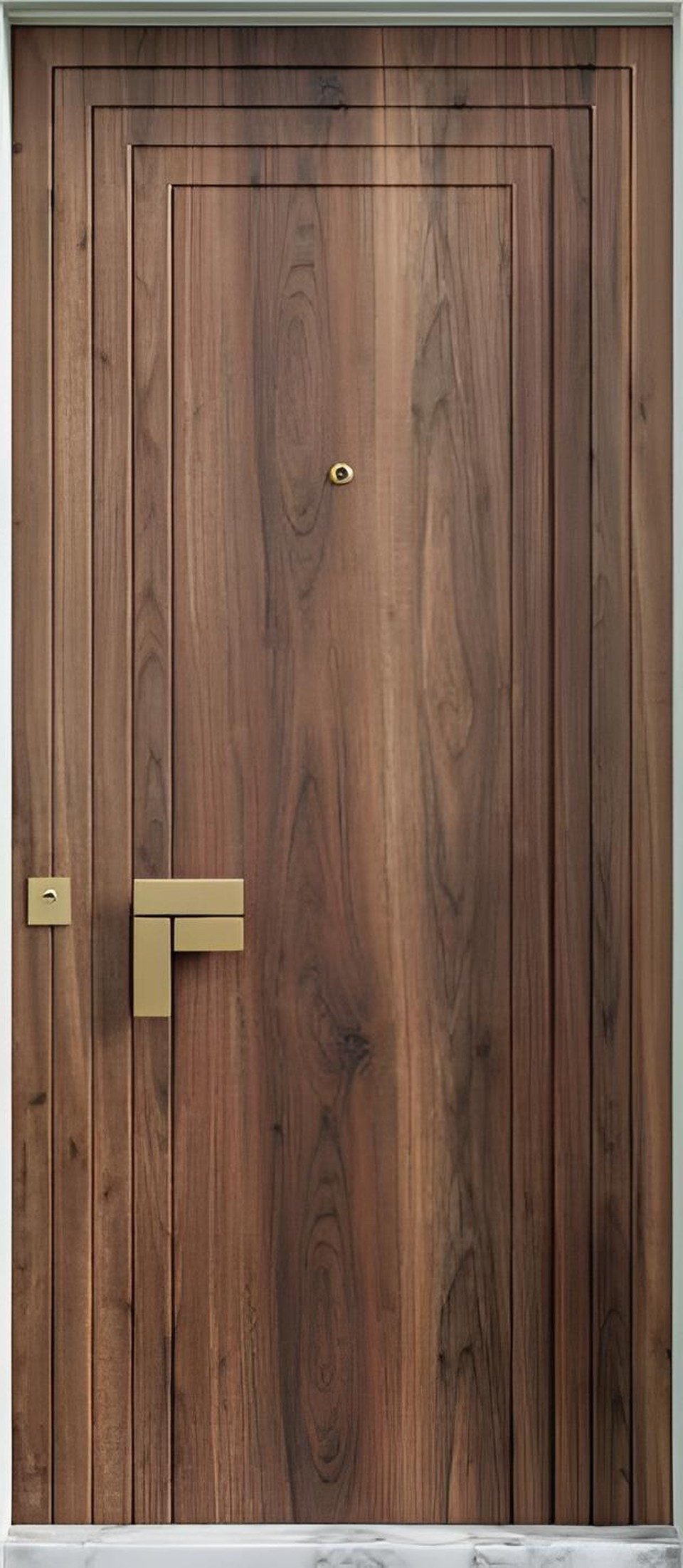 Xlmoebel Haustür Hellbraune Designer Wohnungstür von Hotentüren, Aluminium (Haustür, 1-St., 1x Haustür; 5x Schlüssel; 1x Griffset), Made in Europa