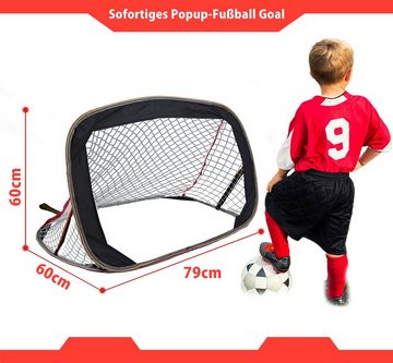 Kapler Fußballtor Pop Up Fußballtor für Garten Kinder 1 / 2er Set(Größe ist optional) (Set, 2x Fußballtor mit tagtasche und Erdnägel), 80x60x60 cm
