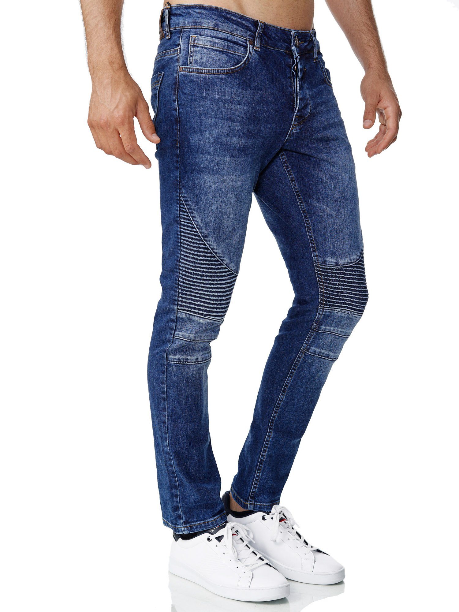 Tazzio Slim-fit-Jeans 16517 in cooler Biker-Optik