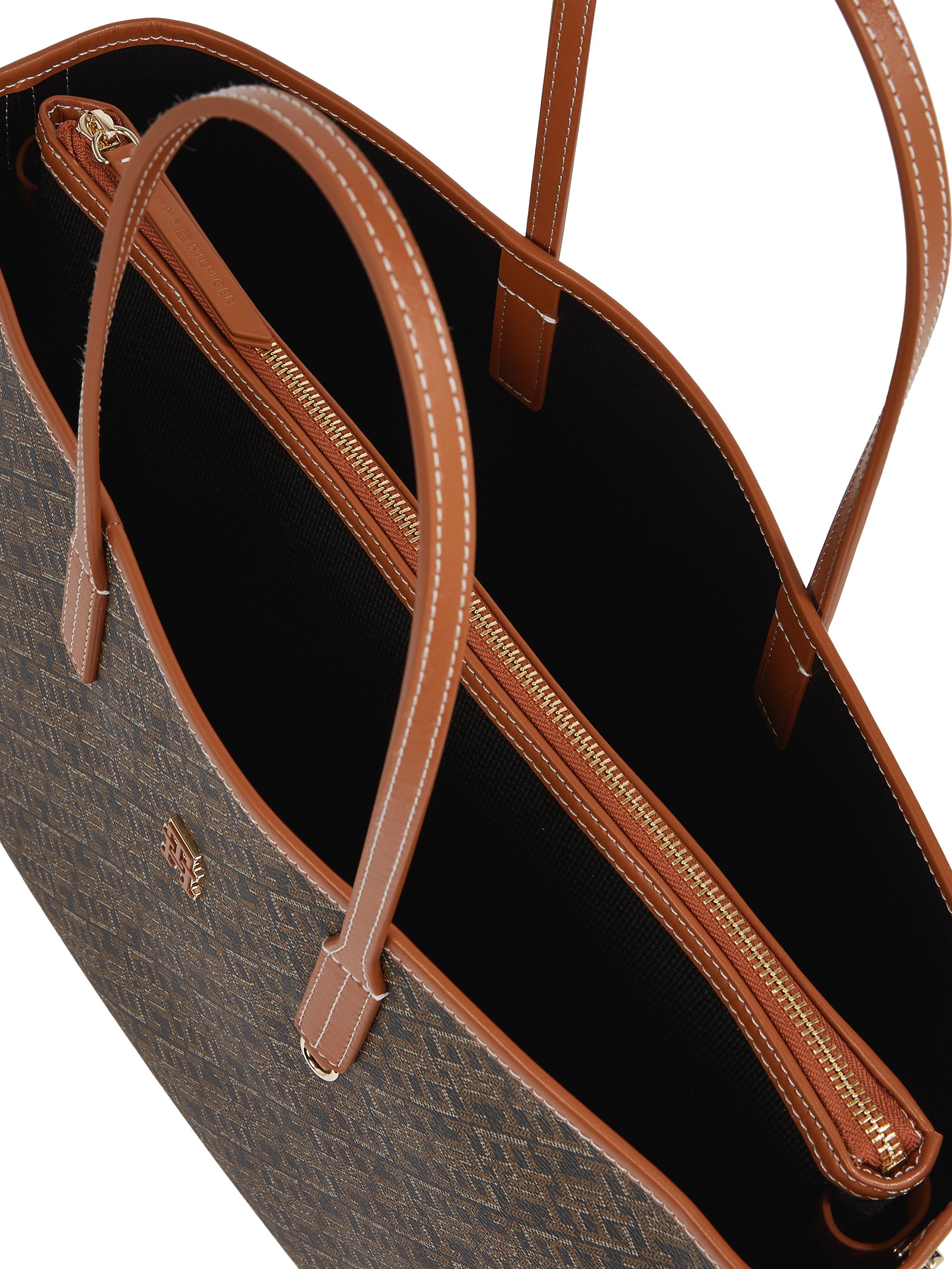 Tommy Hilfiger Tragetasche TH MONOPLAY TOTE LE (Set, Herausnehmbare Innentasche), Damen Schultertasche, Henkeltasche, Shopper mit Allover-Print – Bild 4 von 5