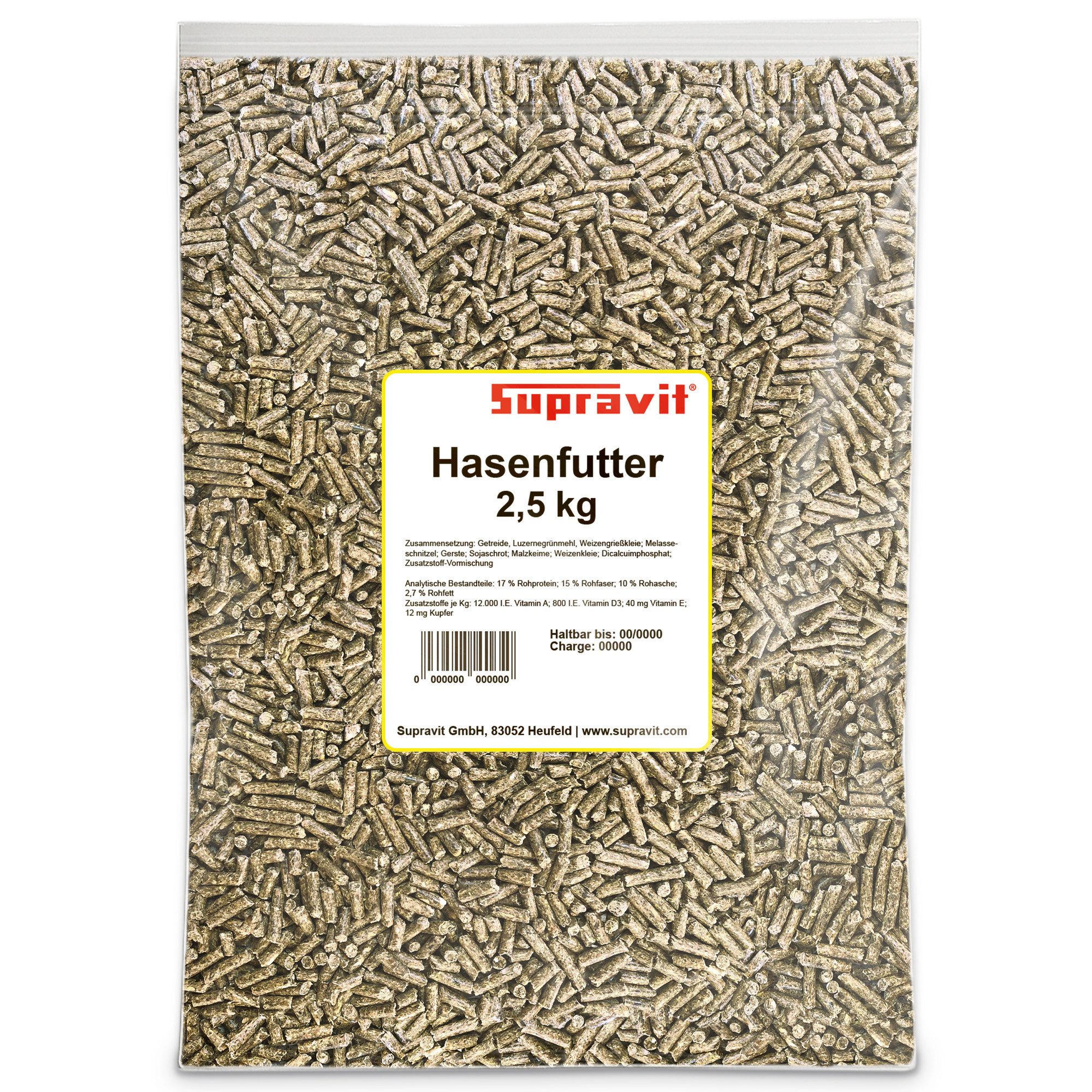 Supravit Hasenfutter & Kaninchenfutter - Ausgewogenes Alleinfutter, Hauptfutter für: Nutz-/ Wildtier