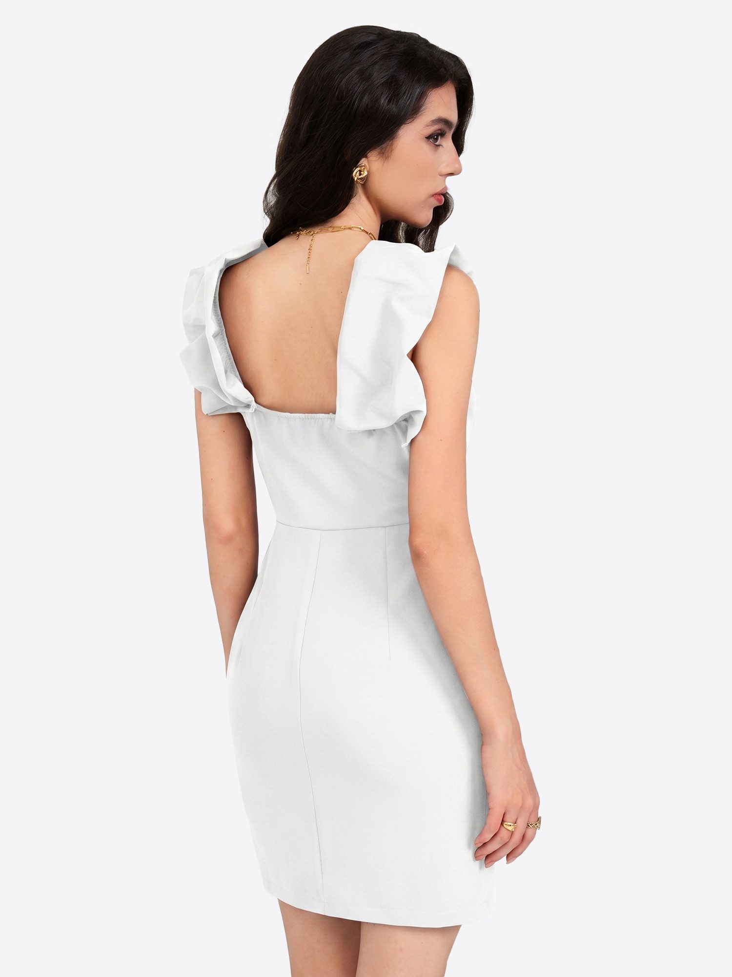 Imily Bela Minikleid Damen Schulterfreies Figurbetontes Sexy Kleid (Packung, 1-tlg., 1per-Pack) in Unifarbe