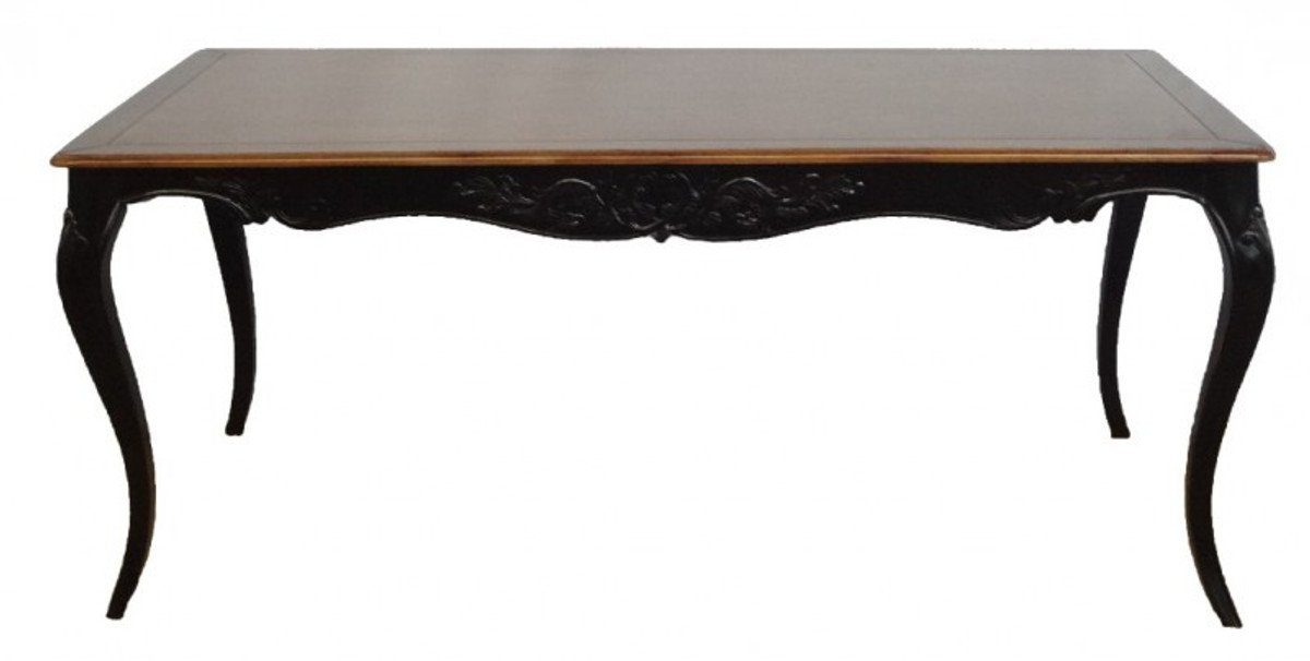 Antik Barock Holz Tisch Casa - 180 Esstisch Schwarz / cm Mahagony Esstisch Padrino Holzfarben