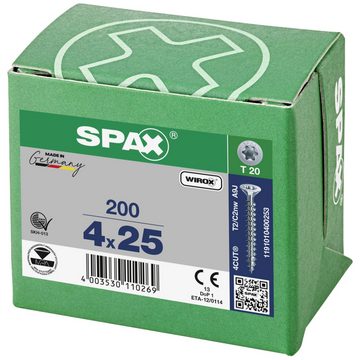 SPAX Schraube SPAX 1191010400253 Holzschraube 4 mm 25 mm T-STAR plus Stahl WIROX